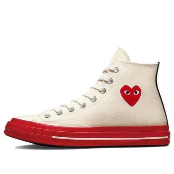 Кроссовки x comme des garcons play chuck 70 high 'pristine red' Converse, бежевый