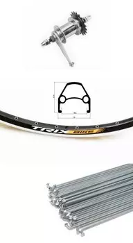 Колесо велосипедное TRIX, 28-29", заднее, втулка тормозная 1 скоростная, на гайках, D23-28-29-black-13148