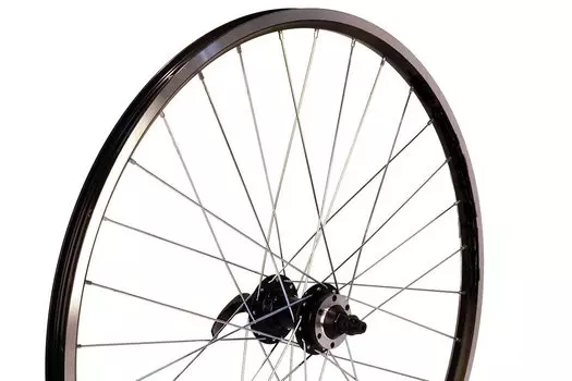 Колесо 26" MTB, переднее, под диск, двойной обод DH-18, черный, втулка KT-M65
