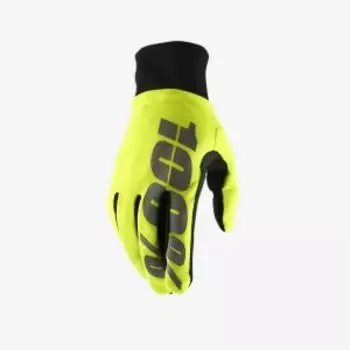 Велоперчатки 100% Hydromatic Waterproof, неоновый желтый, 2020