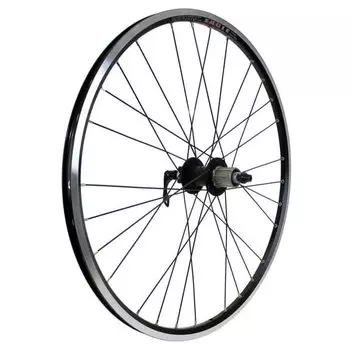 Колесо велосипедное 26" TRIX, задний, AL, двойной, Disk, 8-10 скоростей, QR, промподшипник, D-17 (26) black/об.лента