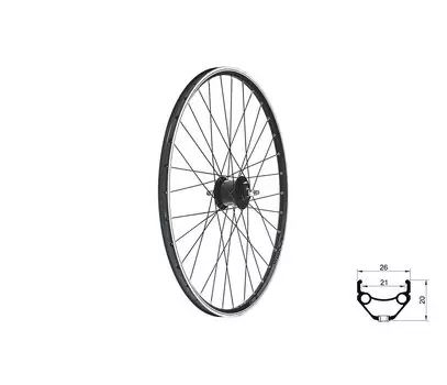 Колесо велосипедное KELLY'S KLS DRAFT Dynamo V-brake, переднее, 24", динамо-втулка, под ободной тормоз, чёрный, ZKE20243