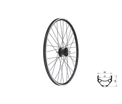 Колесо велосипедное KLS DRAFT Dynamo V-brake, переднее, 28/29", под ободной тормоз, чёрный