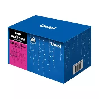 Бахрома LED белая (3м.) с эффектом мерцания Uniel ULD-B3010-200/TWK (UL-00001366)