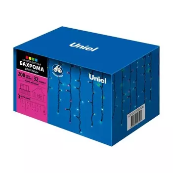 Бахрома LED RGB (3м.) с эффектом мерцания Uniel ULD-B3010-200-TBK (UL-00003933)