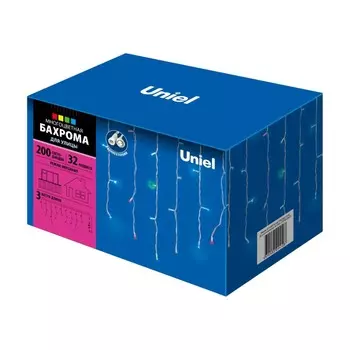 Бахрома LED RGB (3м.) с эффектом мерцания Uniel ULD-B3010-200-TWK (UL-00002272)
