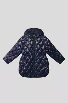 Стеганое пальто с кулиской на талии Benetton