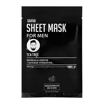Маска для лица SSANAI FOR MEN мужская с маслом чайного дерева успокаивающая и увлажняющая 23 мл