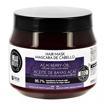 Маска для волос HELLO NATURE ACAI BERRY OIL с маслом ягод асаи для окрашенных волос 250 мл