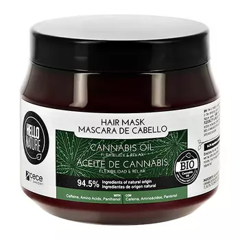 Маска для волос HELLO NATURE CANNABIS OIL с маслом конопли мягкость и эластичность 250 мл