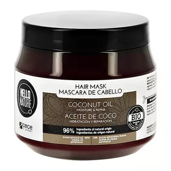 Маска для волос HELLO NATURE COCONUT OIL с кокосовым маслом увлажнение и восстановление 250 мл