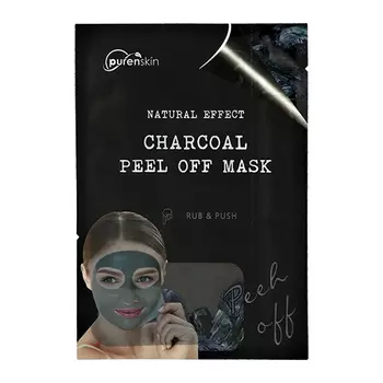 Маска-пленка для лица PURENSKIN NATURAL EFFECT с древесным углем очищающая, матирующая 13 г
