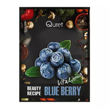 Маска для лица QURET BEAUTY RECIPE с экстрактом черники восстанавливающая 25 г