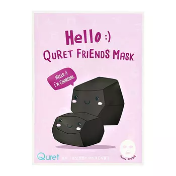 Маска для лица QURET HELLO с древесным углем очищающая 25 г