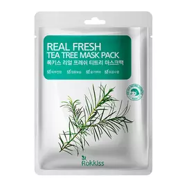 Маска для лица ROKKISS REAL FRESH с экстрактом чайного дерева для сужения пор 23 мл