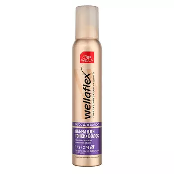 Мусс для волос WELLA WELLAFLEX ОБЪЕМ ДЛЯ ТОНКИХ ВОЛОС суперсильной фиксации 200 мл