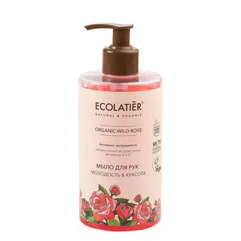 Мыло для рук ECOLATIER ORGANIC WILD ROSE Молодость & Красота 460 мл