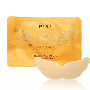 Маска для области шеи Petitfee Gold Neck Pack Hydrogel Angel Wings
