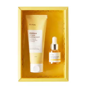 Витаминный набор с прополисом: сыворотка и ночная маска iUnik Propolis Edition Skincare Set