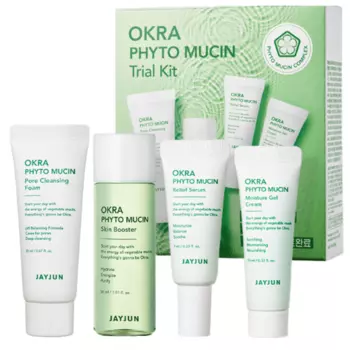 Набор восстанавливающих средств с фитомуцином JayJun Okra Phyto Mucin Trial Kit
