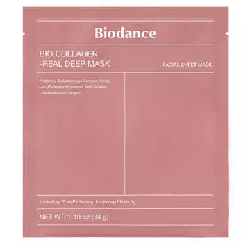 Ночная гидрогелевая маска с коллагеном для эластичности кожи Biodance Bio-Collagen Real Deep Mask 1 шт