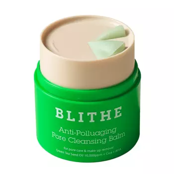 Очищающий бальзам с зелёным чаем и AHA Blithe Anti-Polluaging Pore Cleansing Balm
