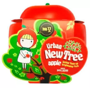 Осветляющая маска для лица Baviphat Urban Dollkiss New Tree Apple Instant Tone-Up Brightening Pack - Упаковка в форме яблока: 100 гр