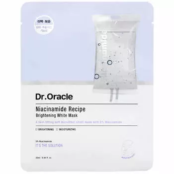 Осветляющая тканевая маска с 5% ниацинамида Dr.Oracle Niacinamide Recipe Brightening White Mask