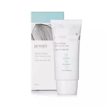 Осветляющий крем для лица с экстрактом лотоса Petitfee Snow Lotus White Tone Up Cream