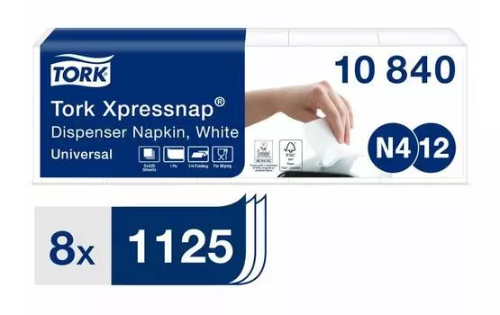 Салфетки бумажные Tork Xpressnap Universal N 4/N12 225лист. (10840)