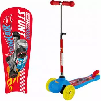 Самокат 1TOY Hot Wheels, детский, 3-колесный, голубой/мультиколор (т17070)