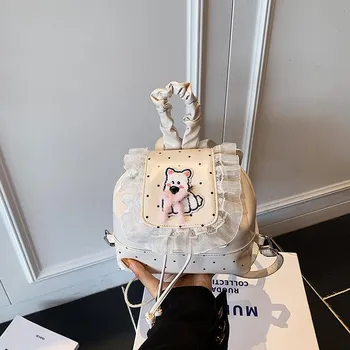 Niche high-end backpack bag women s summer new trendy fashion college style cute small bag backpack чёрный