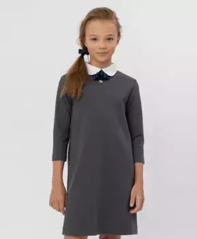 Серое платье с рукавом 3/4 Button Blue (140)