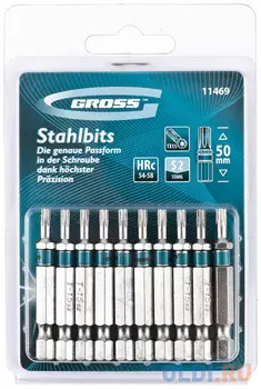 Набор бит TORX 15х50, сталь S2, 10 шт. // Gross