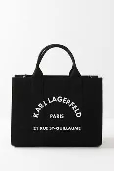 Сумка шоппер хлопковая с логотипом rue st guillaume Karl Lagerfeld