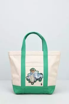 Сумка шоппер хлопковая с принтом Cnvs Overall Bear POLO RALPH LAUREN