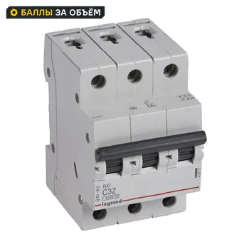 Автоматический выключатель Legrand RX3 3P C32 А 4.5 кА