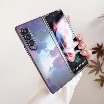 Женский милый красочный чехол для телефона с облаком для Samsung Galaxy Z Fold 3 5g, тонкий прозрачный жесткий чехол с рисунком из мультфильма для Z Fold3 For Samsung Z Fold 3