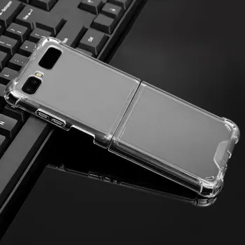 Прозрачный чехол для Samsung Galaxy Z Flip 3 Мягкий ТПУ + ПК Четырехугольная взрывозащищенная защитная крышка для чехла Galaxy Z Flip