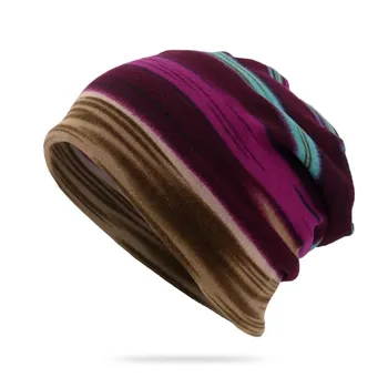 Freesh Hat Twist Hat Шарф Пуловер Шляпа Полосатая шляпа двойного назначения с принтом Drnm003 M56-58cm
