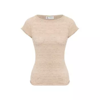 Футболка из смеси льна и хлопка Il Borgo Cashmere