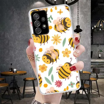 Чехол для телефона с рисунком милой пчелы и цветочным рисунком для Samsung Galaxy A51 A52 A71 A72 A42 A32 A22 A02S A12 5G A21S A31 A41 M12 M21 M31S Shell Ca Samsung A51