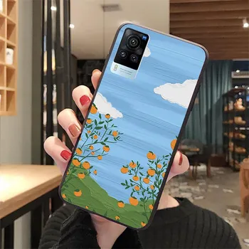 Эстетический чехол для телефона с цветочным пейзажем для VIVO V21E V21 V23 V23E V2109 Y53S Y33S Y55 Y76 Y31 Y21 Y72 Y01 Y21S Y11S Funda Coque VIVO V21E 4G
