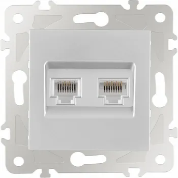 Розетка телефонная RJ-11 + Ethernet RJ-45 Arte Milano am-203 203.44-1.silver