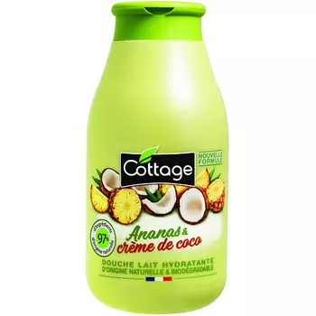 COTTAGE Молочко для душа увлажняющее Ананас Кокос Energizing Shower Gel Pineapple And Coconut Cream