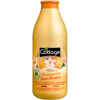 COTTAGE Увлажняющий гель для душа и пена для ванны 2 в 1 "Мёд и Франжипани" Moisturizing Shower Gel & Bath Milk Honey & Frangipani