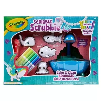 CRAYOLA Набор Washimals Ocean: Фигурки для раскрашивания, смываемые фломастеры,ванночка 1.0