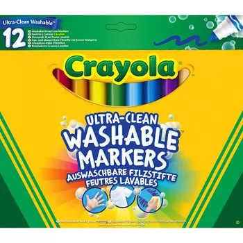 CRAYOLA Смываемые фломастеры с широким пером Ultra Clean Broad Line Markers 12.0