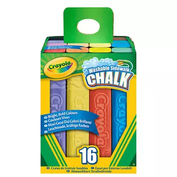 CRAYOLA Смываемые разноцветные мелки для рисования на асфальте Washable Sidewalk Chalk