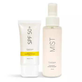 COSMEYA Набор увлажняющий солнцезащитный крем для лица spf 50 мист для лица увлажняющий 100.0